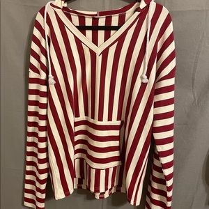 Red + White Striped Nautical Hoodie